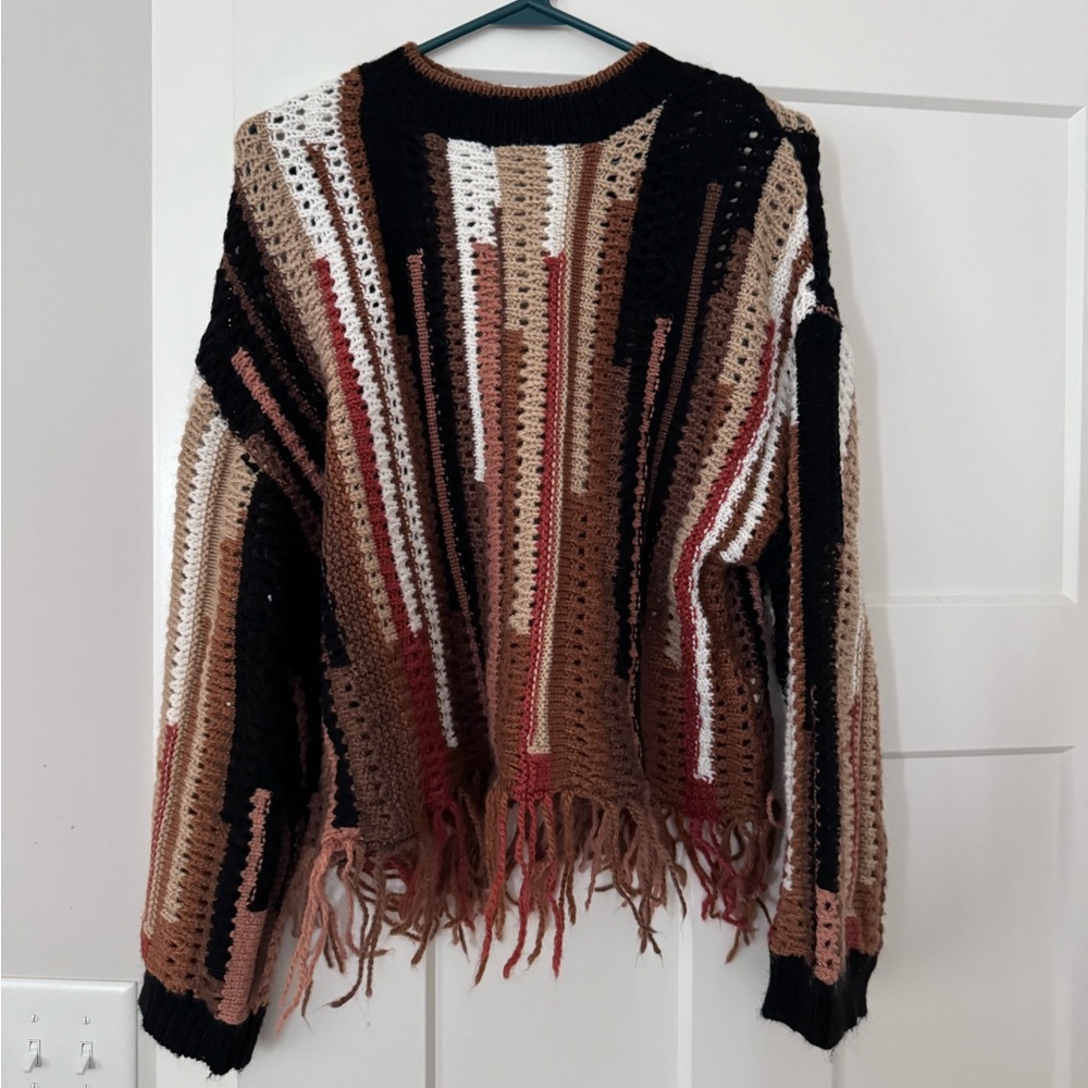 Gilded Intent Multicolor Fringe Sweater